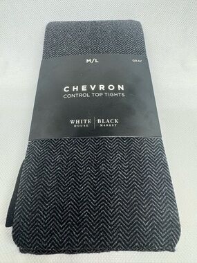 White House Black Market Gray Chevron Control Top Tights
